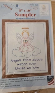 Jack Dempsey 8" x 10" Sampler Stamped Hand Embroidery PRECIOUS ANGEL #161-913 - Picture 1 of 4