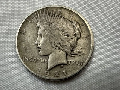 1921 Peace Silver Dollar High Relief Key Date F / VF - Image 1 of 2