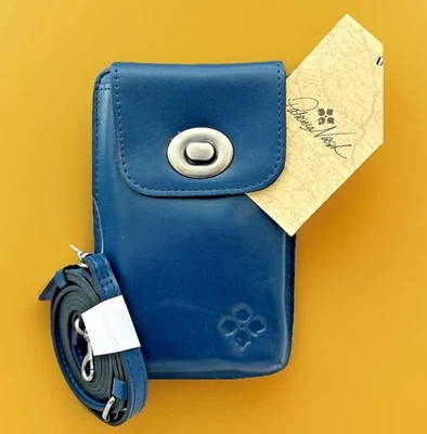 Patricia Nash Felicita Cerulean Blue Leather Phone Crossbody Wallet Bag NWT - Image 1 of 4