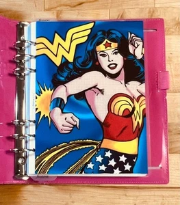 Wonder Woman Super Heroe Front/Back Cover Set 4 use with Filofax A5 Planner~ - Picture 1 of 4