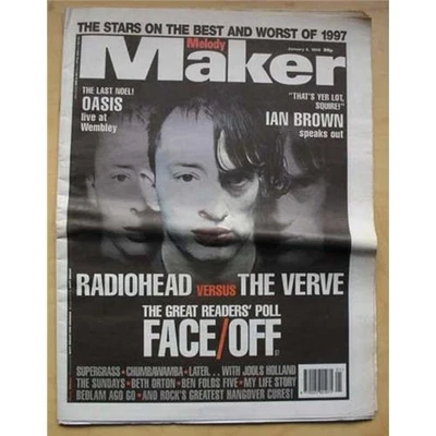 RADIOHEAD + VERVE MELODY MAKER MAGAZINE JAN 3 1998 - THOM/RICHARD COVER + FEATUR - Image 1 of 2