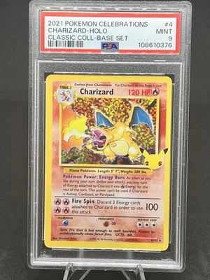 Charizard 4/102 Celebrations: Classic Collection Base Set Holo PSA 9 MINT - Image 1 of 2