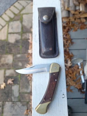 Bonito cuchillo Schrade USA LB7 Lockback asas de madera lisa hoja de 3,5" Foto 1 de 4