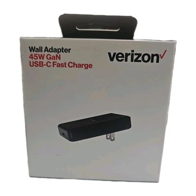 NEW Verizon GaN 45W Fast Charge USB-C Wall Charger for Galaxy iPhone iPad Google - Image 1 of 4