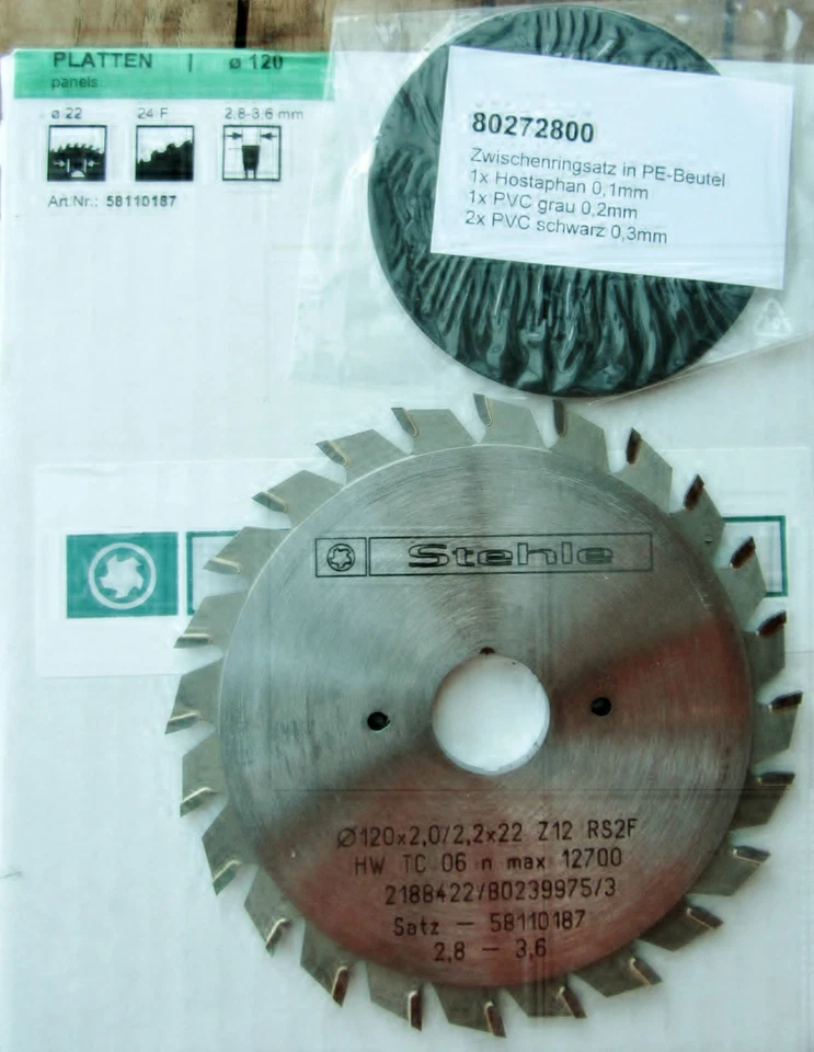 Vorritzer/Ritz-Kreissägeblatt HW 120 x 2,8-3,6 x 22 Z 2 x 12 für Altendorf - Bild 1 von 1