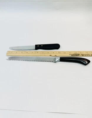 2 Cuchillos Delco & Dañado Original GINSU SERRADO ACERO INOXIDABLE CUCHILLO TALLA 15" Foto 1 de 4