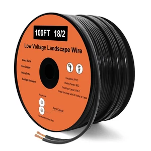 18 Gauge Wire 2 Conductor 100FT, 18/2 Low Voltage Landscape Wire, for Low Voltag - Afbeelding 1 van 12