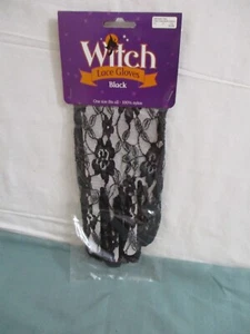Halloween Hexe schwarze Spitzenhandschuhe neu im Pkg. - Bild 1 von 2