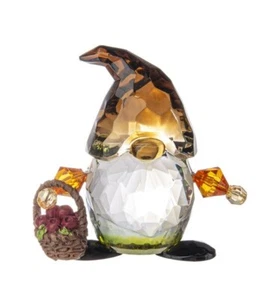 Ganz Crystal Expressions Acrylic Gnome Figurine w/Basket of Red Apples 2.5" - Picture 1 of 5