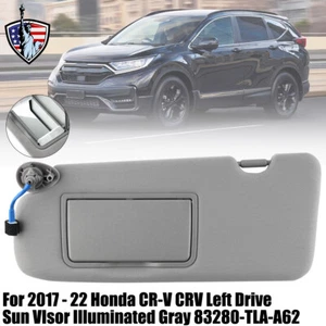 Gray Left Driver Side Sun Visor With Mirror Light For Honda CR-V CRV /2017-2022/ - Picture 1 of 20