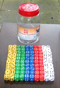 100 Pieces 6 Sided Games Dice 5 Different Colours 24mm Education Board Games - Picture 1 of 4