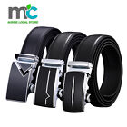Adjustable Slide Genuine Leather Belt Men's Plate Reversible Buckle Business