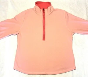 Eddie Bauer Womens Large Pink 1/2 Zip Pullover Logo Camp Outdoor Hike Base Layer - Picture 1 of 6