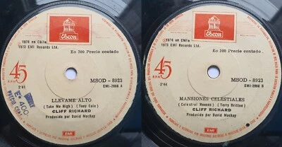 CLIFF RICHARD TAKE ME HIGH 1974 MONO 1/1 STAMPERS SPANISH TITLES! CHILEAN PRESS! - Image 1 of 4