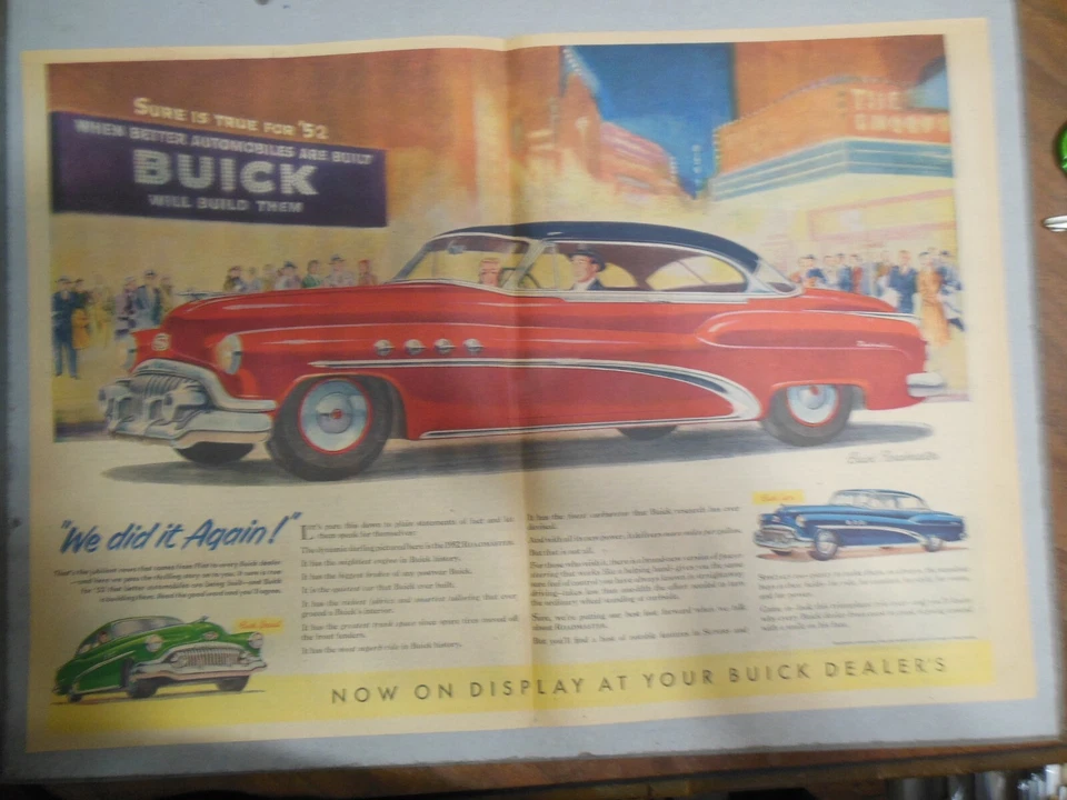 Buick Car Ad: We Did It Again for 1952 Buick I ! 1952 Huge ! : 15 x 22 inches - Image 1 of 1