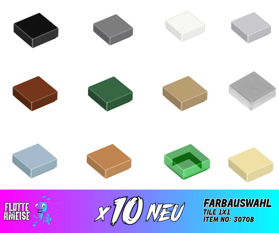 10x LEGO 3070 • 10x 1x1 Tile • Fliese  • Farbauswahl✅ - Bild 1 von 1