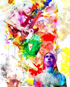 Red Hot Chili Paprika Kunstdruck, RHCP Leinwand, Chili Pfeffer Pop Art - Bild 1 von 8