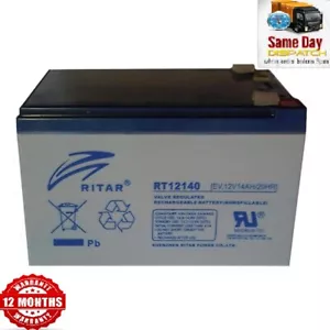 RITAR 12V 14ah, (Same size as 12ah) Up-rated Capacity, Rechargeable AGM Battery - Picture 1 of 1