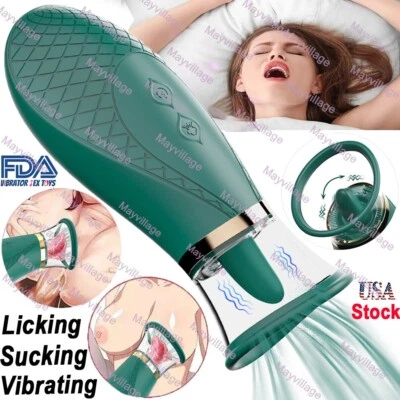 Clit Nipples Sucking Vibrator G-Spot Vibrating Dildo Massager Sex Toys for Women - Image 1 of 4