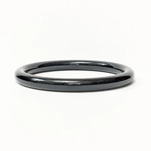 Black plastic bangle bracelet vintage retro tube - Bild 1 von 5
