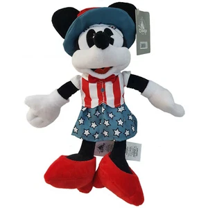 Disney Store Minnie Mouse Americana Plush Soft Toy Stars Stripes World Parks - Foto 1 di 5