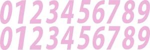 0-9 Numbers Pink Sticker Vinyl Decals CHOOSE  .5" - 12" Set Of 20 (V546-2) - Picture 1 of 4