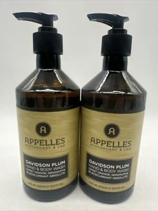 Lot of 2 Appelles Apothecary & Lab Davidson Plum Hand & Body Wash 16.9 Oz. - Picture 1 of 4