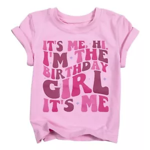 LOTUCY Its Me Hi Im The Birthday Girl T-Shirt Birthday Outfit for Girls 9-10 Yrs - Picture 1 of 7