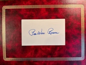 STUNNING VINTAGE DOGERS LEGEND "PEE WEE" REESE SIGNED CLEAN 3X5 CARD - Picture 1 of 3