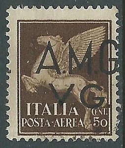 1945-47 TRIESTE AMG VG POSTA AEREA USATO 50 CENT VARIETà SOPRASTAMPA - L11 - Bild 1 von 1