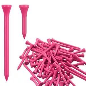 Wooden Golf Tees 3-1/4 inch 100 Count & 1-1/2 inch 20 Count Pink - Picture 1 of 5