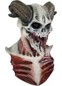 Halloween Costume - Skull Demon Mask - Horned Devil Face and Neck Head - Latex - Picture 1 of 1