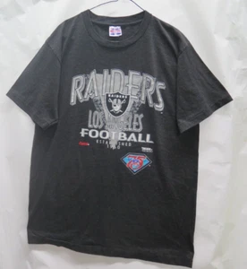 Vtg 90s Los Angeles Raiders 1994 NFL 75th Black Pin Stripes Shirt XL EUC Trench - Picture 1 of 9