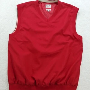 Chaleco de golf Callaway vintage para hombre L rojo cortavientos cuello en V microfibra cepillada - Imagen 1 de 9