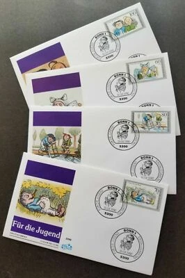 [SJ] Germany Youth Welfare Max And Moritz 1990 Painting Cartoon Animation (FDC) - Image 1 of 4