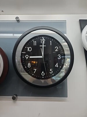 Reloj de pared Seiko Zing arte moderno QXA812KRH, 14 pulgadas, plateado Foto 1 de 2