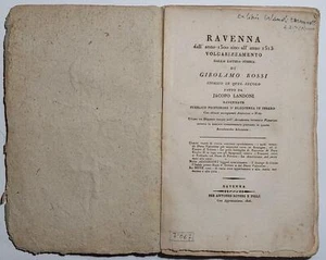 Libro antico Ravenna dall'anno 1500 sino all'anno 1513 In volgare 1826 - Foto 1 di 18