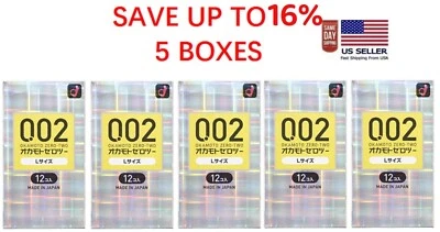 Okamoto 002Ex L большой размер полиуретановые презервативы, 12 шт. x 5 коробок -продавец из США - Изображение 1 из 4