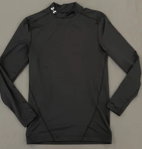 Camisa de compresión Under Armour para hombre grande negra Cold Gear manga larga cuello falso - Imagen 1 de 7