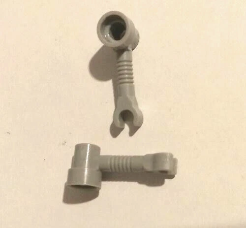 2X LEGO  Part 4735 Bar 1 x 3 Clip + stud Robot Arm Old Light Gray Classic Space - Image 1 of 1