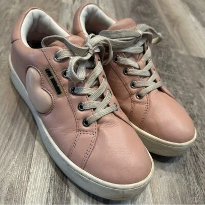 MOSCHINO Pink Sneakers Love Heart Womens Size 38/8 - Image 1 of 4