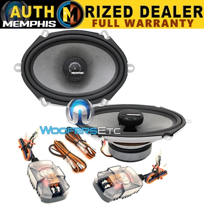 MEMPHIS MS57 6x8" 5x7" COMPONENT COAXIAL 2-WAY ALUMINUM TWEETERS SPEAKERS NEW - Image 1 of 4