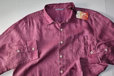 Tommy Bahama Shirt Sea Glass Breezer Razzle Berry Purple Solid New LS Large L - Image 1 of 4