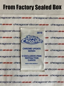 2019 Topps Chrome Update Pink Refractor Pack Look4 Tatis Guerrero Riley Acuna - Picture 1 of 10