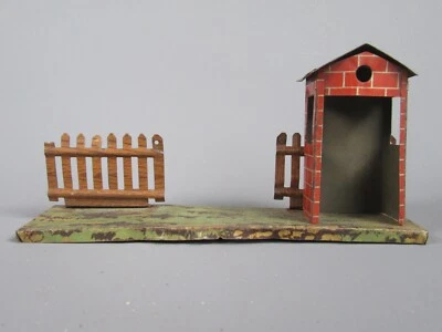 B925 Vintage JEP France Petit Passage à Niveau + Guérite Tôle Litho O Zéro - Immagine 1 di 4