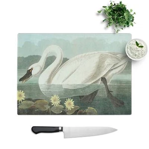 American Swan Chopping Board Glass Textured Cutting Worktop Saver Kitchen - Picture 1 of 6
