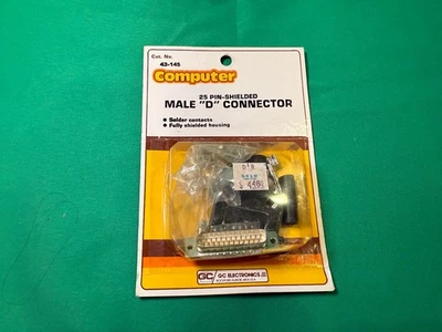 Connettore D maschio 25 pin computer schermato 43-145 GC Electronics nuovo con scatola - Immagine 1 di 2