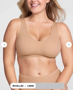 💥 HONEYLOVE V-Neck Bra in Sand Womens Size 1x Comfort Wireless Seamless - Picture 1 of 4