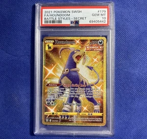 HOUNDOOM 2021 Pokemon SWSH Battle Styles Secret Full Art Holo 179/163 - PSA 10 - Picture 1 of 2