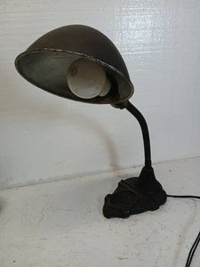 Vintage Art Deco Ashtray Gooseneck Lamp w/Cast Iron Base Working - Picture 1 of 13
